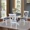International Concepts 36 in. Solid Wood Round Top Pedestal Dining Table with 4 Dining Chairs in White/Heather Gray K05-36RT-27B-C613-4 - alternate 2